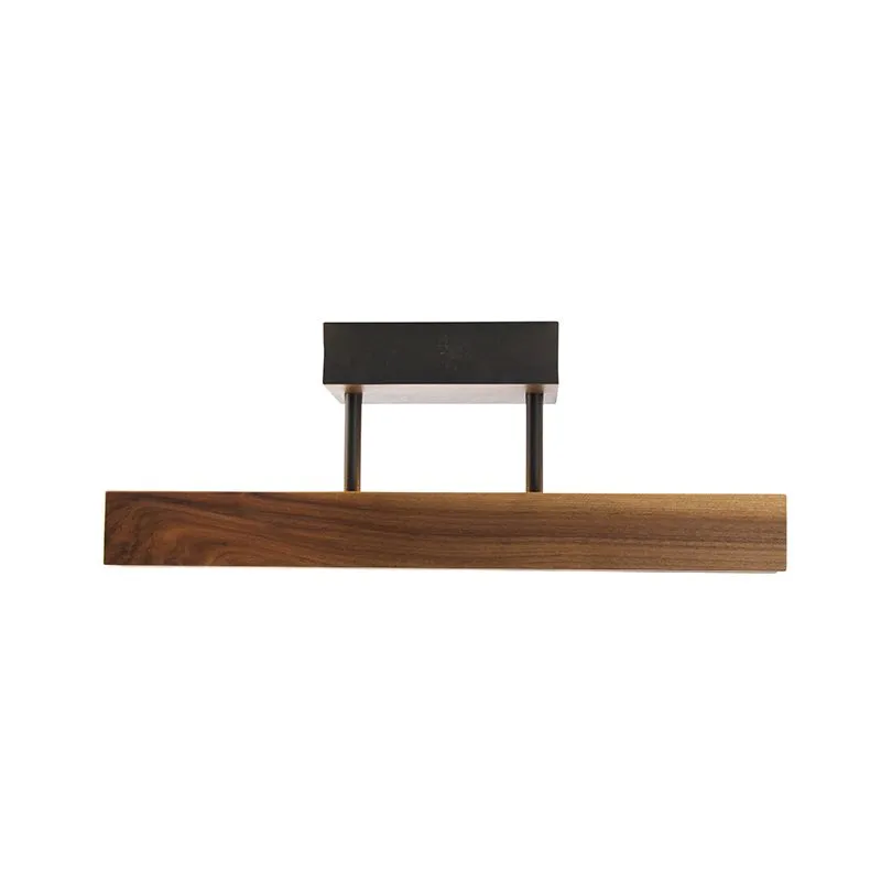 Plafonnier rural bois de noyer 44 cm avec LED - Holz