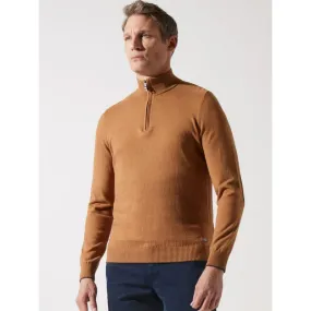 Pull bacary col zippé camel homme - Izac | wimod