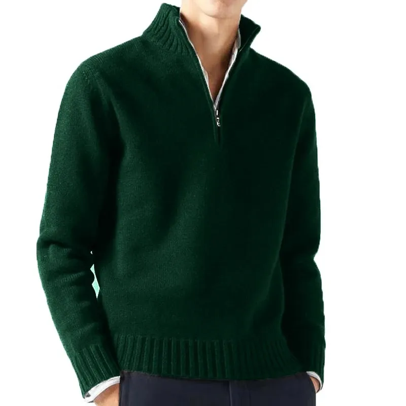 Pull chaud en maille avec fermeture éclair et col montant