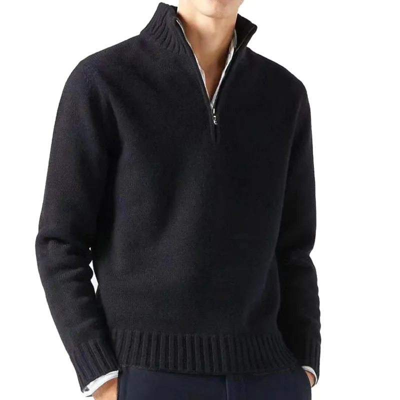 Pull chaud en maille avec fermeture éclair et col montant