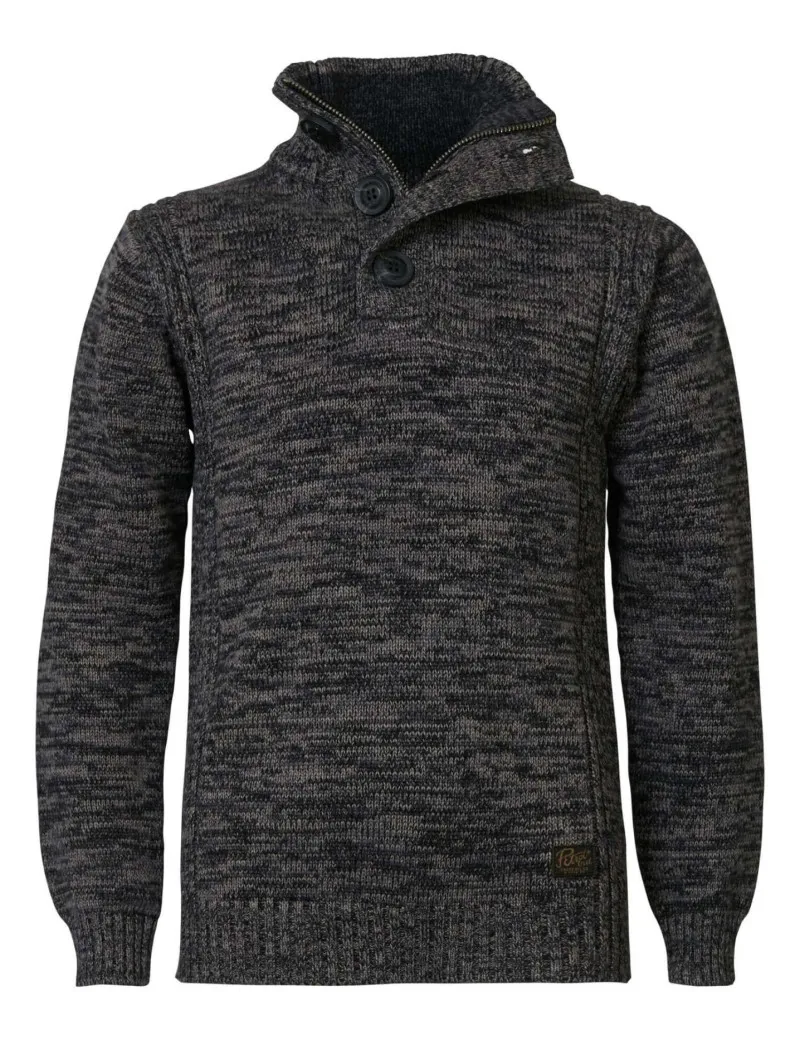 Pull chiné en maille avec col montant - PETROL INDUSTRIES