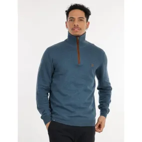 Pull col montant zippé penzi bleu homme - Oxbow | wimod