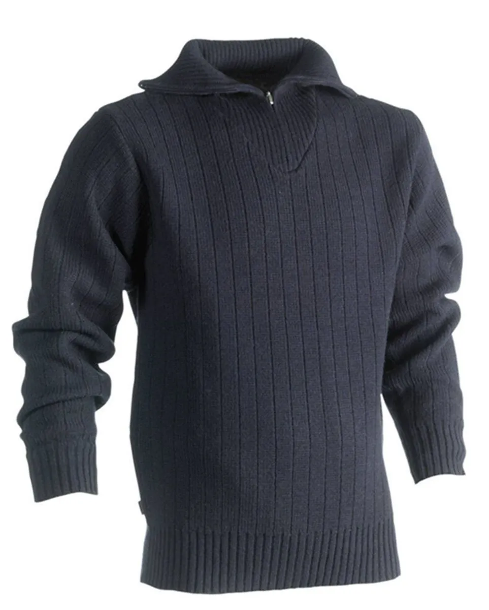 Pull de travail col montant zippé - Homme - HK330 - noir 