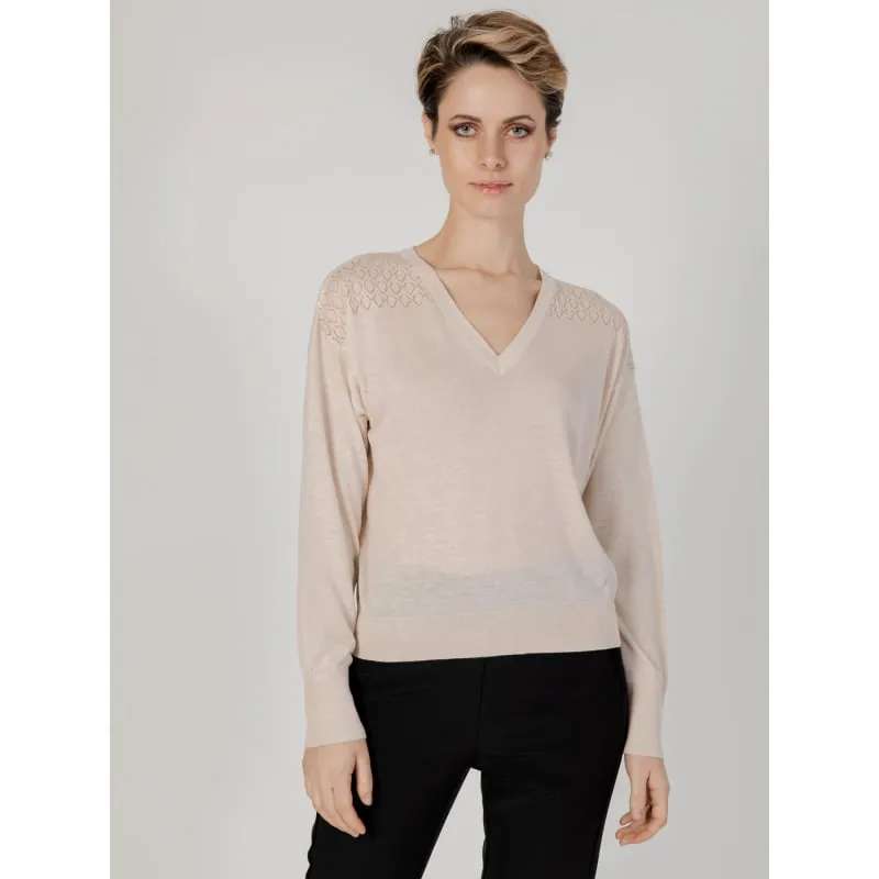 Pull rayé col zippé cardi stitch noir écru femme - Tommy Hilfiger | wimod