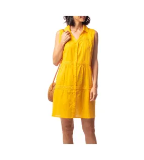 Robe chemise brodée sans manches jaune Egatex | Lingerie Sipp
