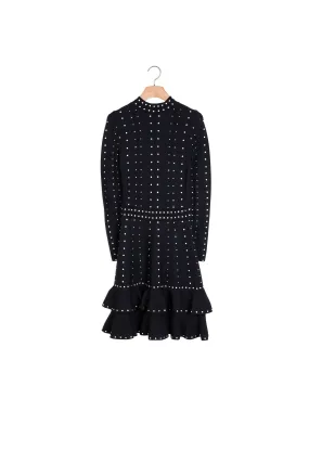 Robe courte en maille avec strass
