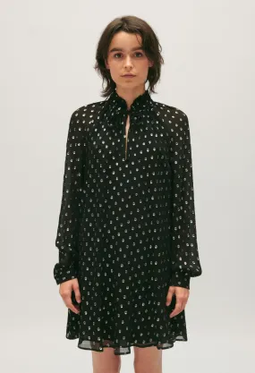 Robe courte Rififi pois noire | Claudie FR