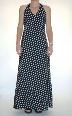 Robe longue noire à pois BlaBla Pénélope