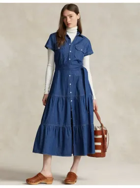 Robe longue volumineuse en jean Ralph Lauren