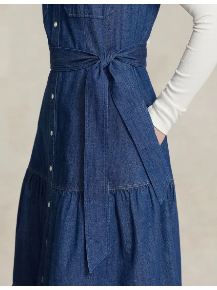 Robe longue volumineuse en jean Ralph Lauren