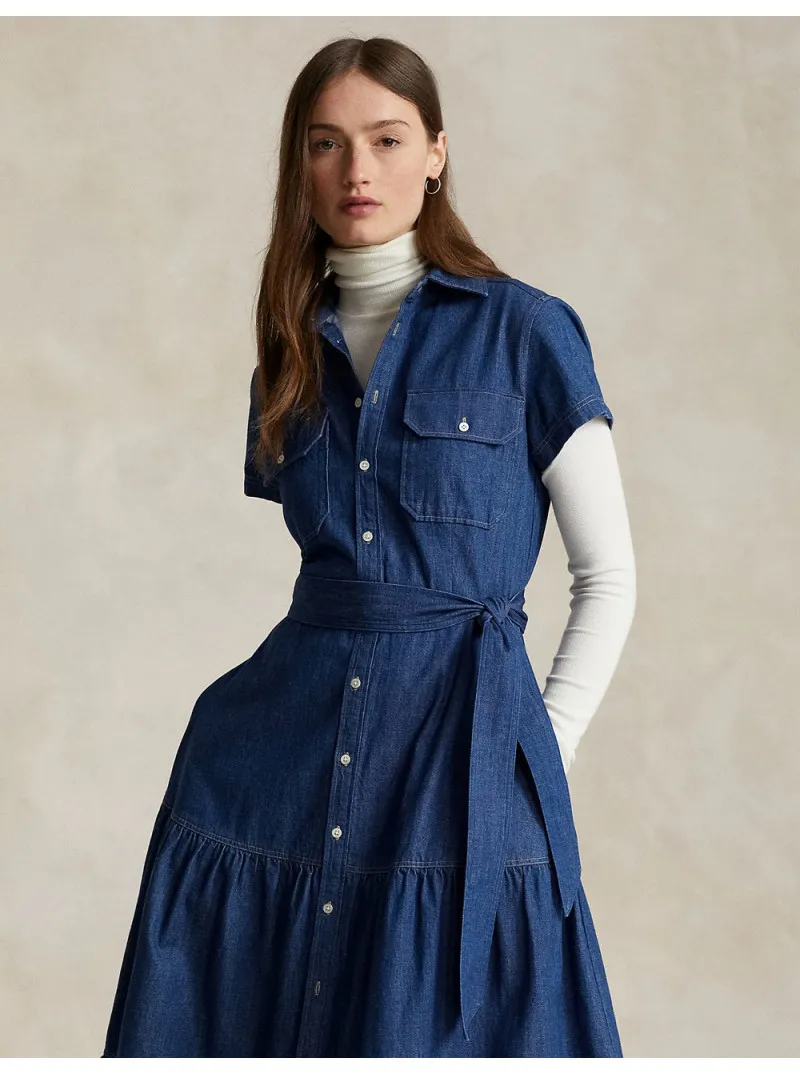 Robe longue volumineuse en jean Ralph Lauren