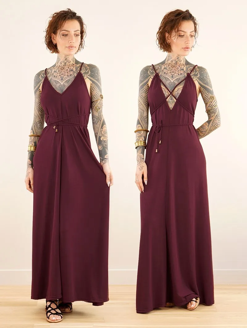 Robe longue à bretelles ample et réversible 