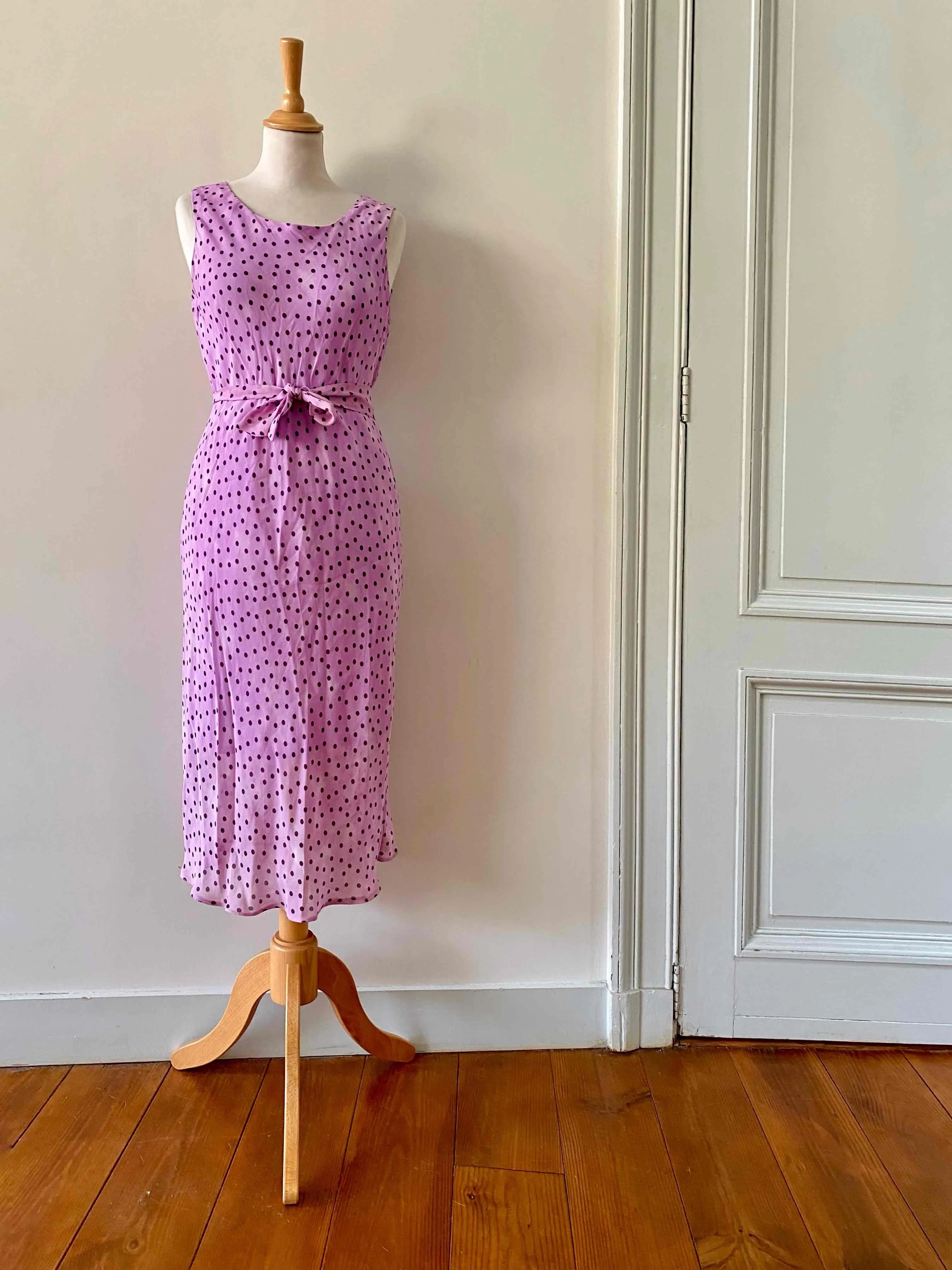 Robe midi à pois