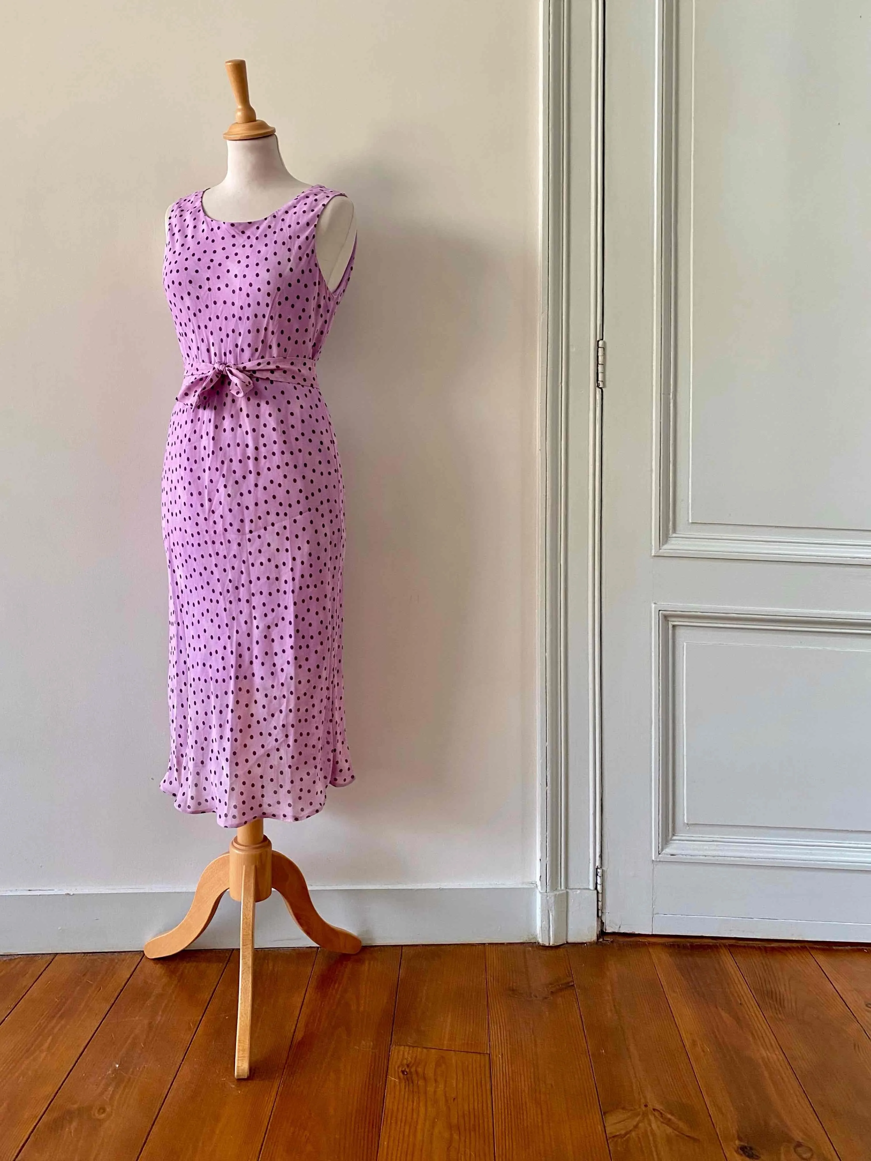 Robe midi à pois