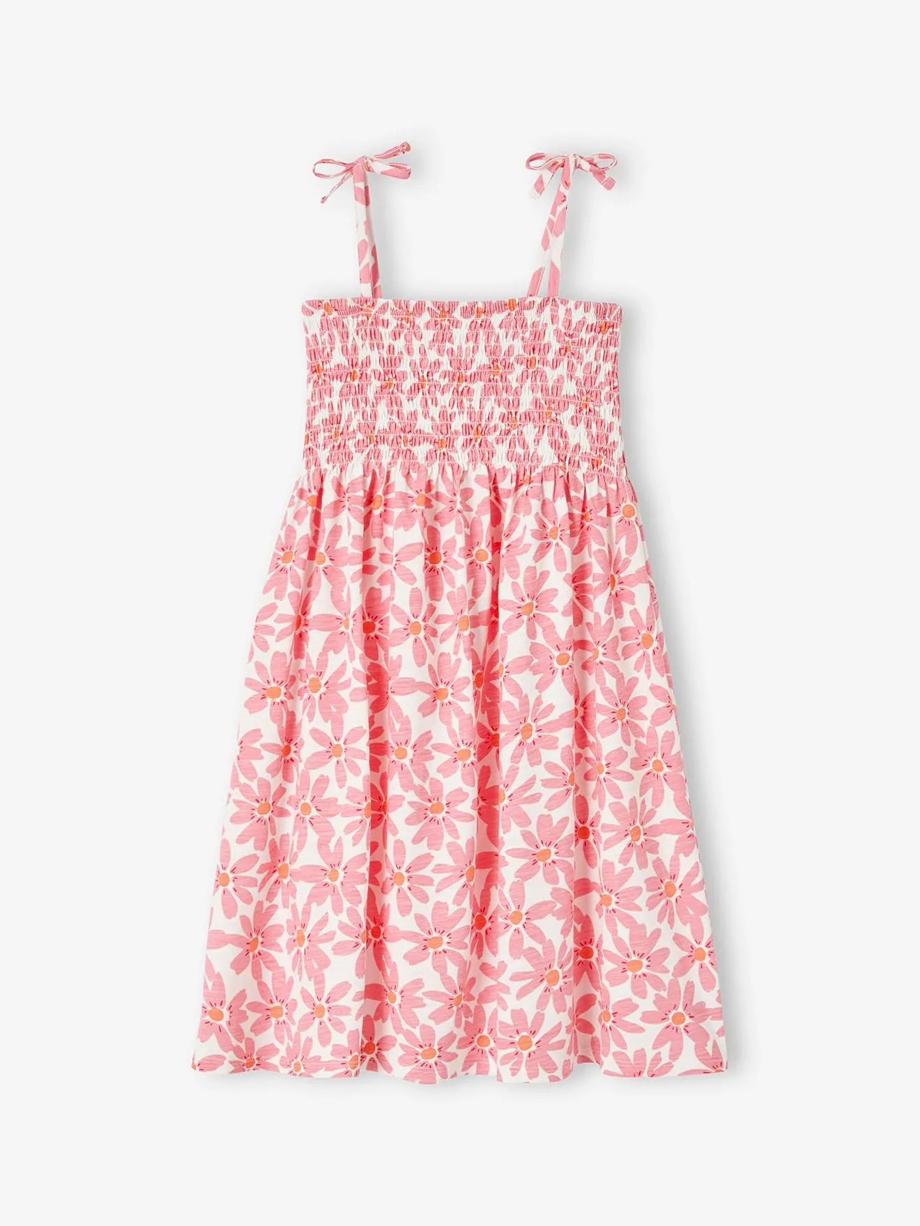 Robe smockée à bretelles fille rose - Vertbaudet