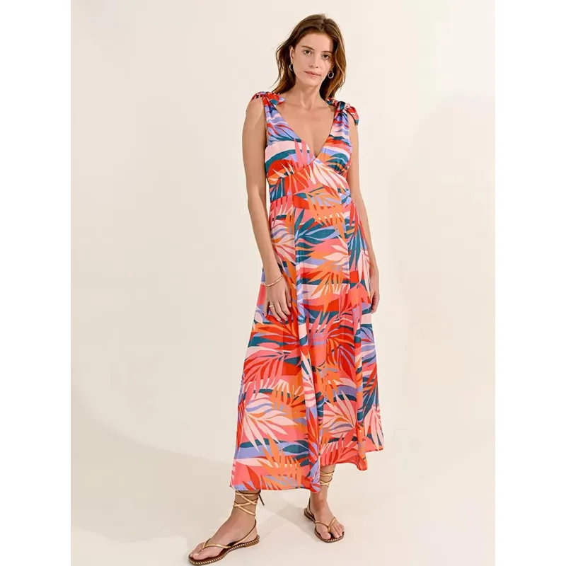 Robe à bretelles vahiné multicolore femme - Happy & So | wimod