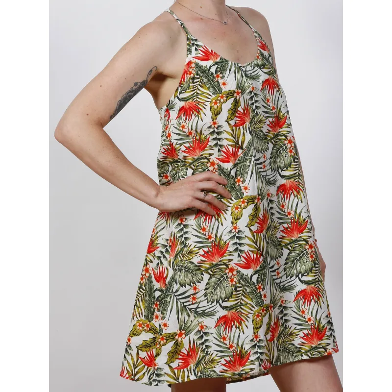 Robe à bretelles vahiné multicolore femme - Happy & So | wimod