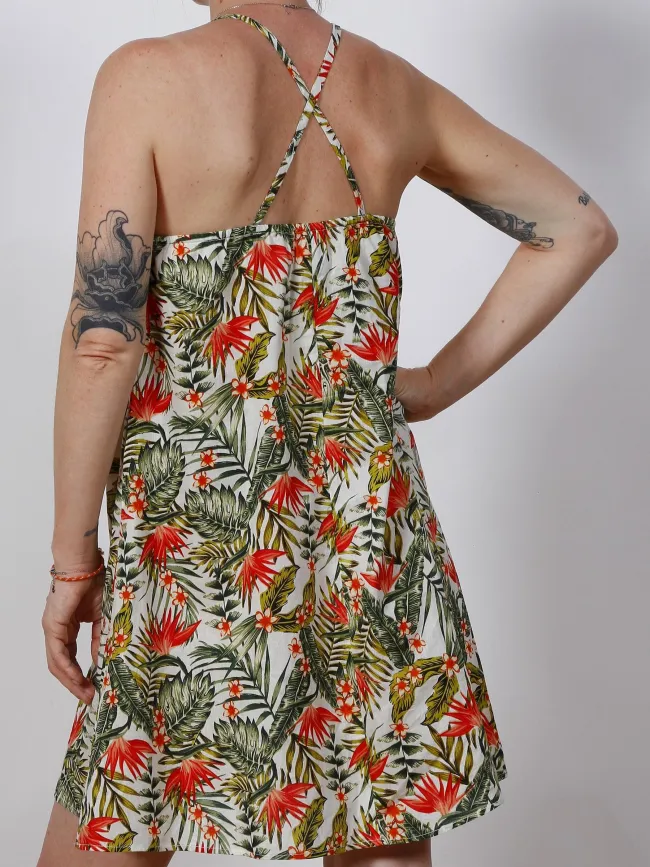 Robe à bretelles vahiné multicolore femme - Happy & So | wimod