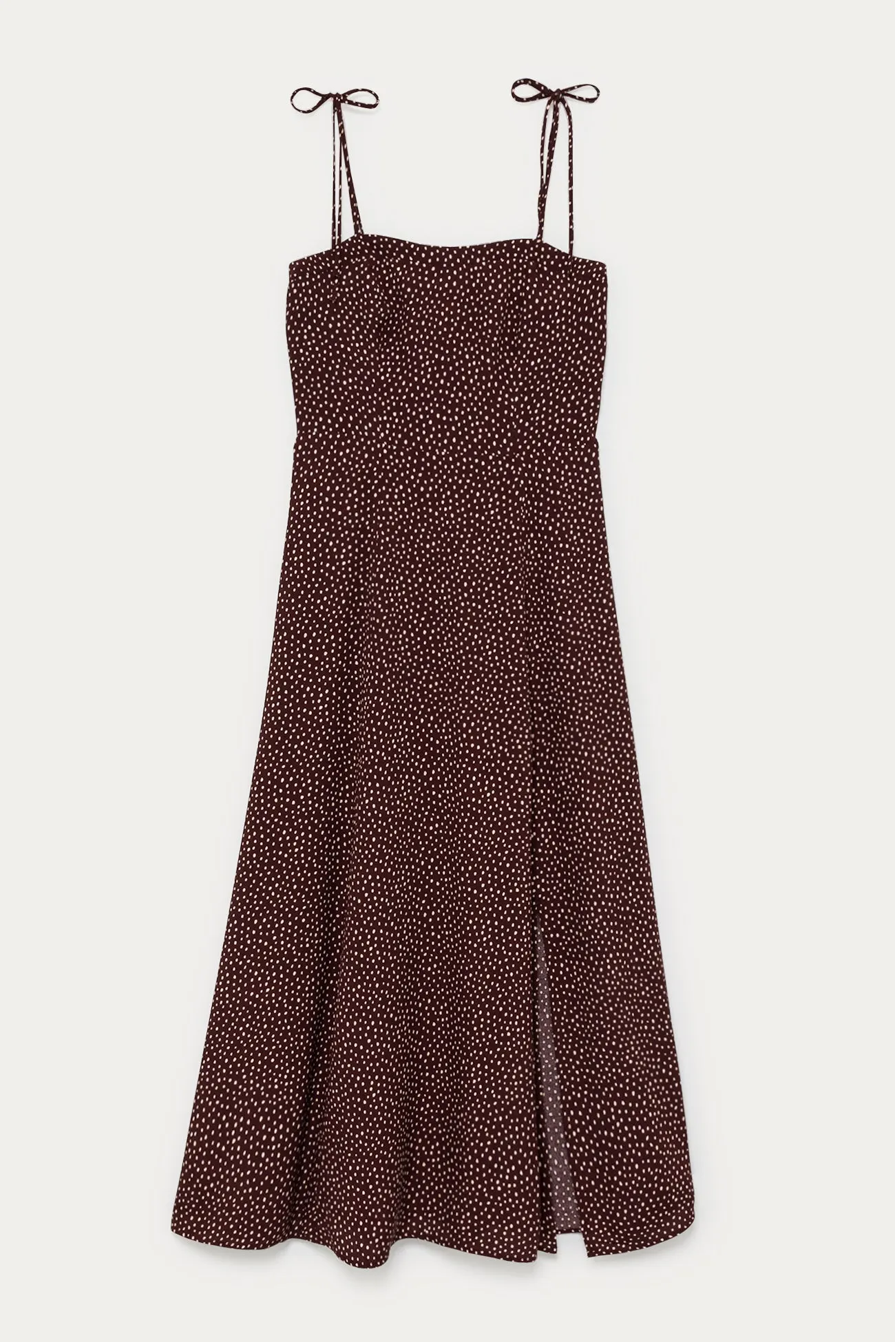 Robe à bretelles à pois Femme - Imprimé marron