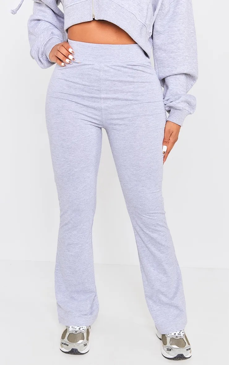 Shape Pantalon gris chiné en coton à taille haute ample