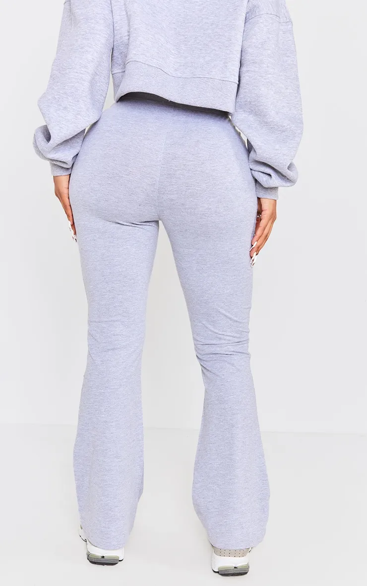 Shape Pantalon gris chiné en coton à taille haute ample