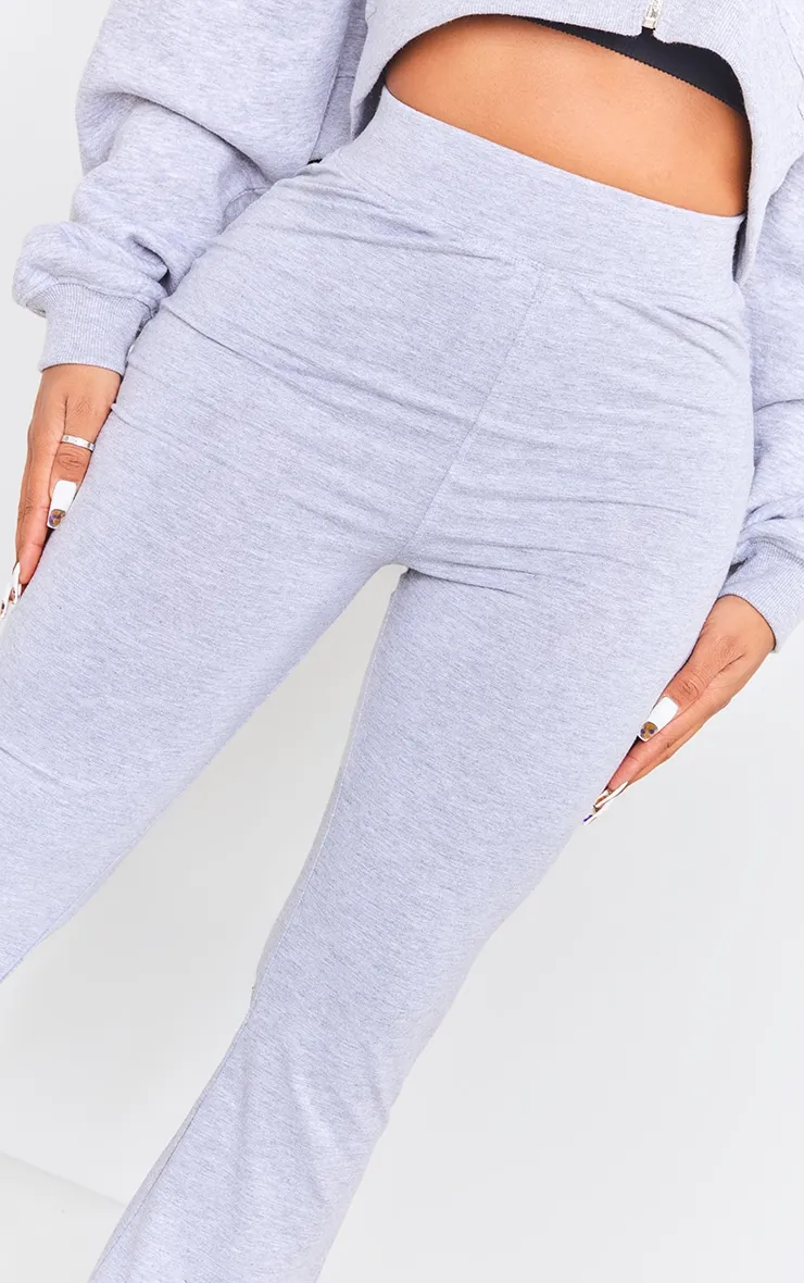 Shape Pantalon gris chiné en coton à taille haute ample