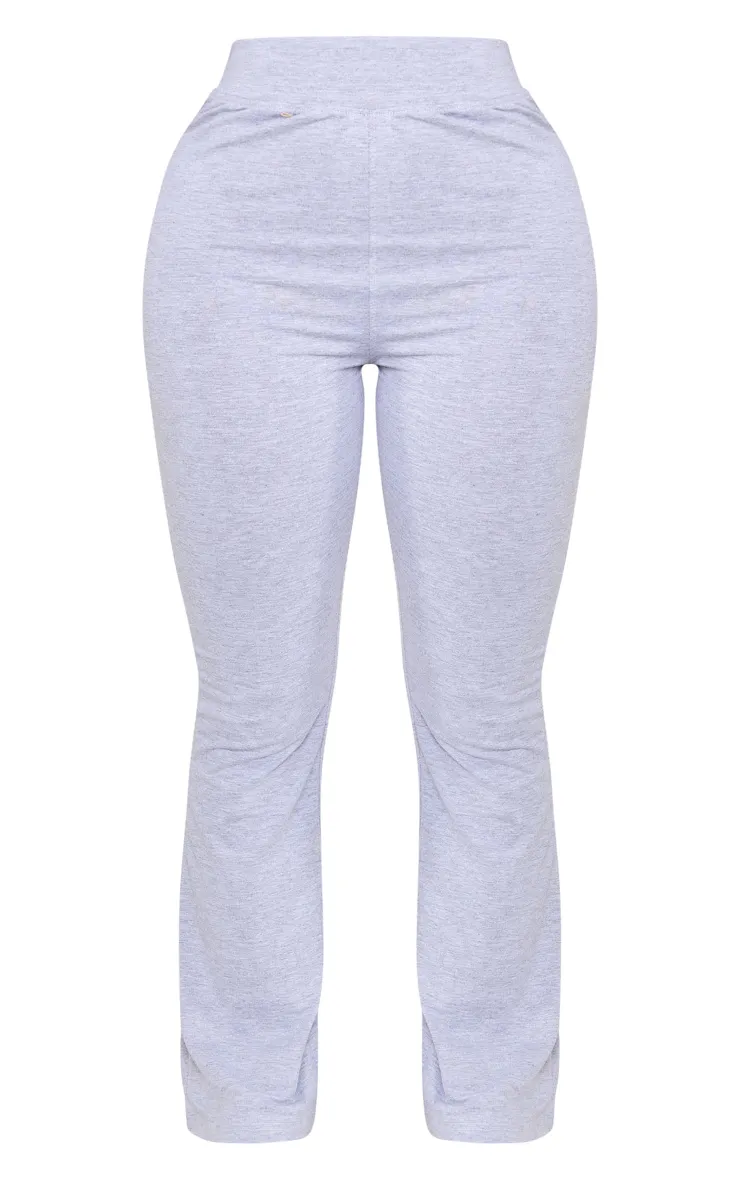 Shape Pantalon gris chiné en coton à taille haute ample