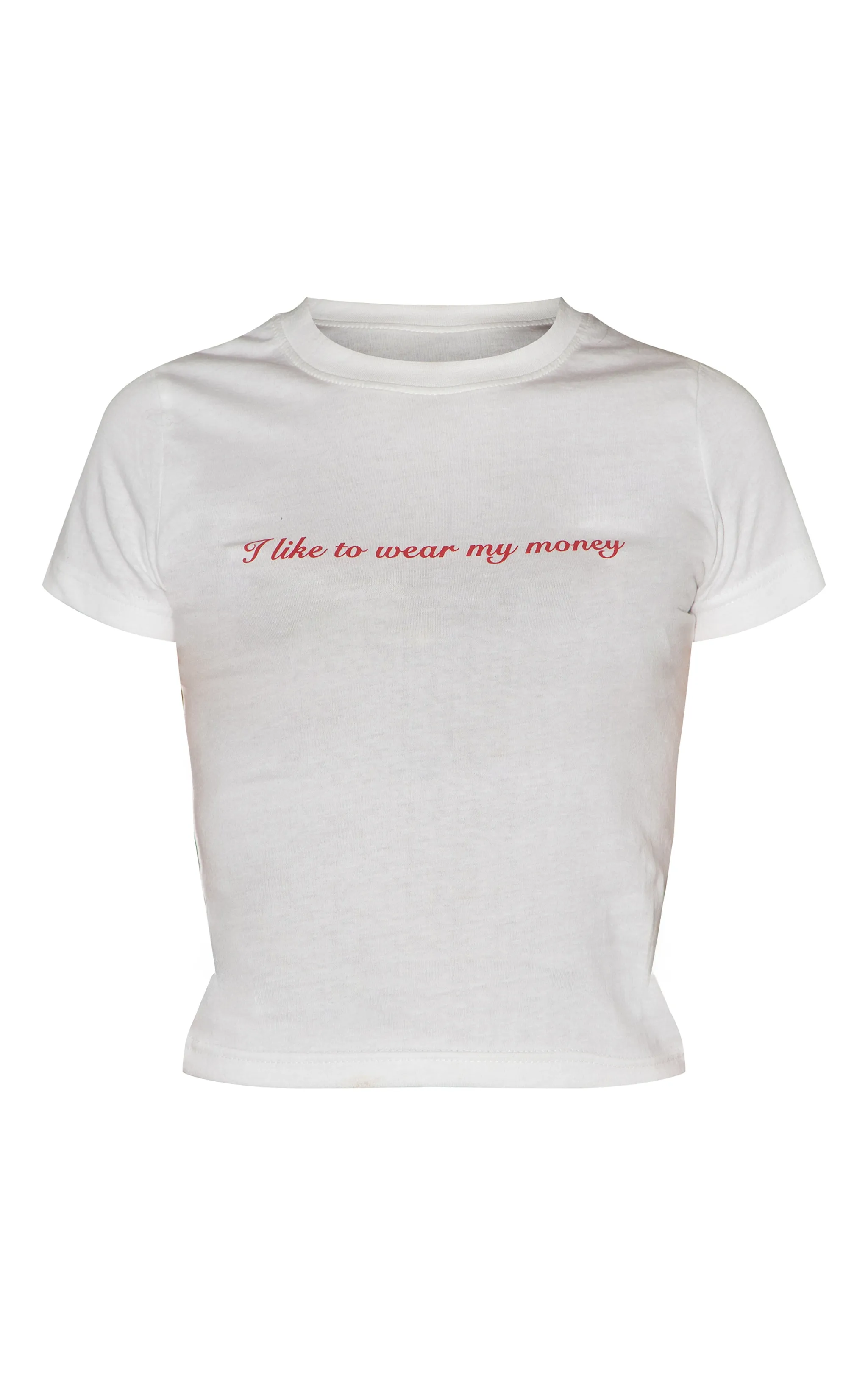 T-shirt ajusté blanc à manches courtes et imprimé Money