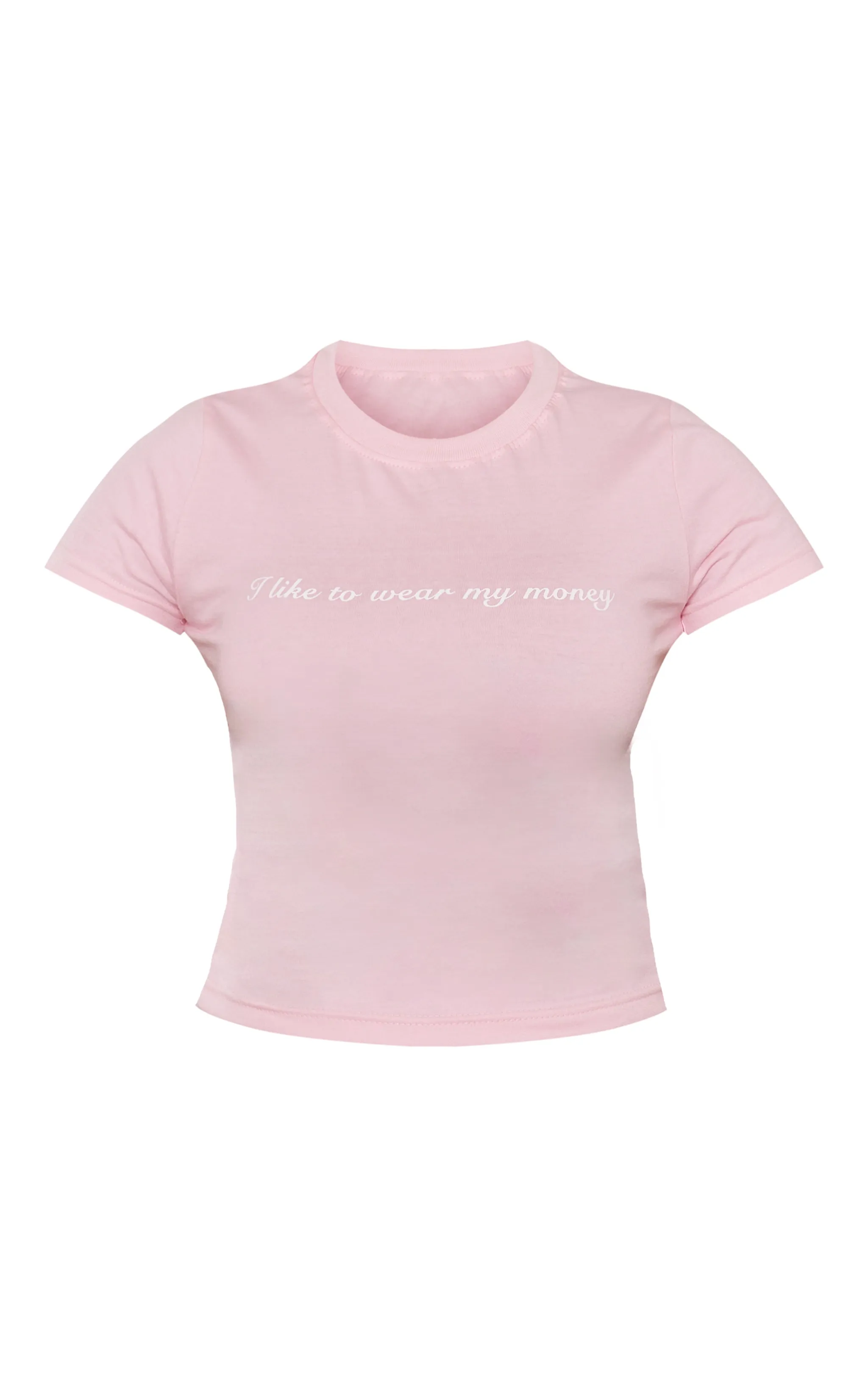 T-shirt ajusté rose tendre à manches courtes et imprimé Money