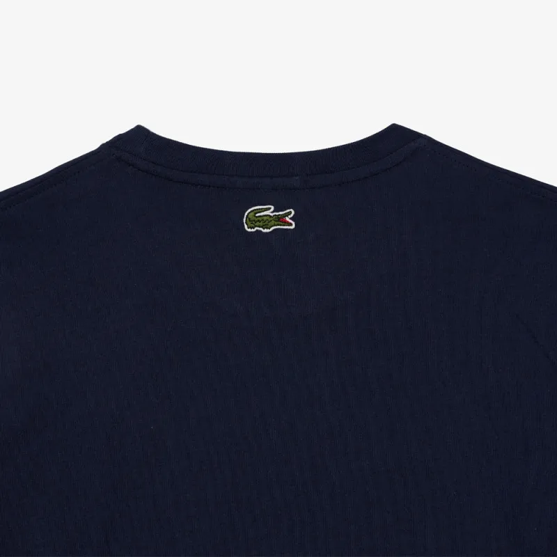 T-SHIRT UNISEXE LACOSTE REGULAR FIT À IMPRIMÉ BLEU MARINE