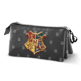 Trousse plumier triple Poudlard MATIÈRE RECYCLÉE - Harry Potter