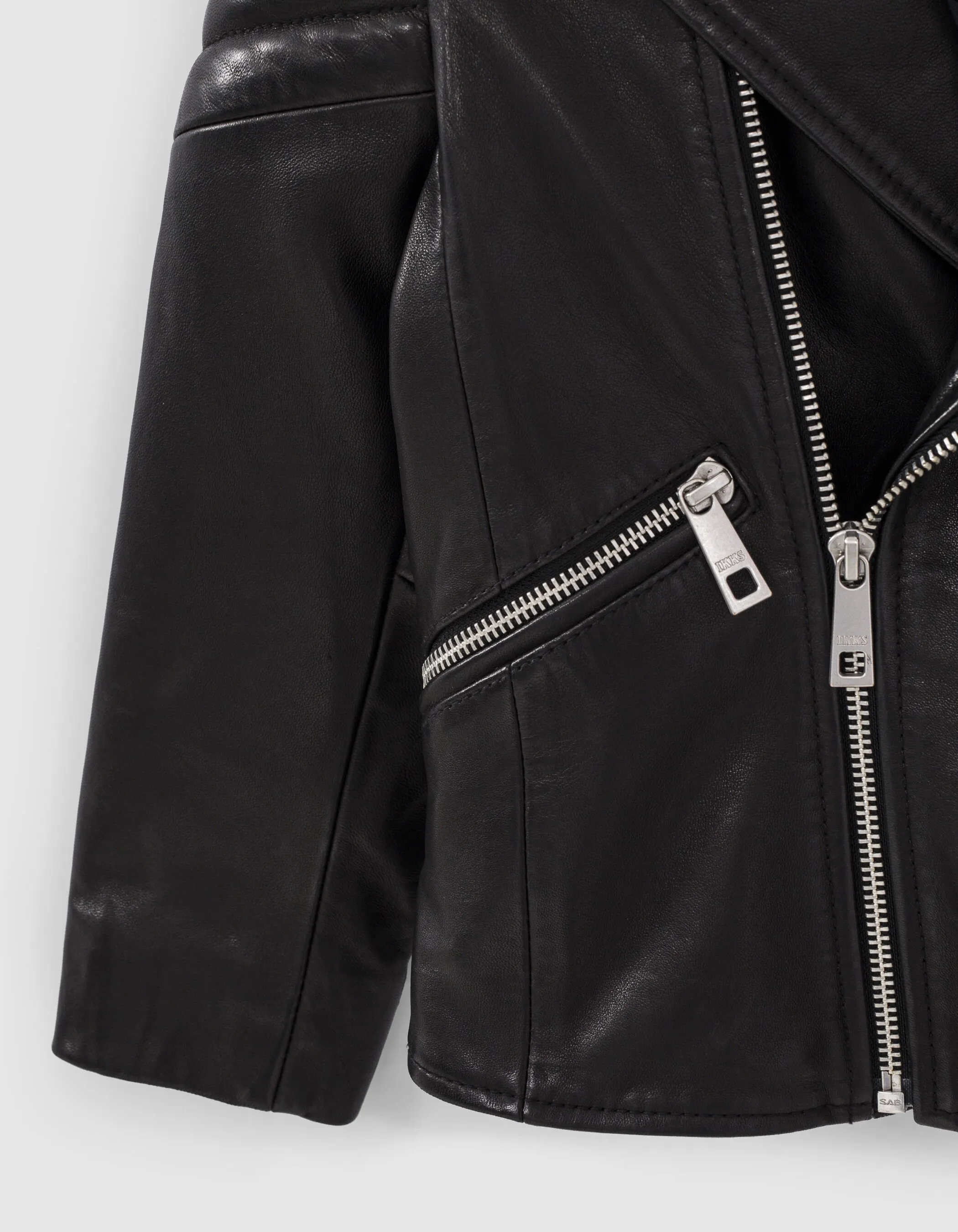 Veste 1440 Leather story en cuir noir matelassé garçon