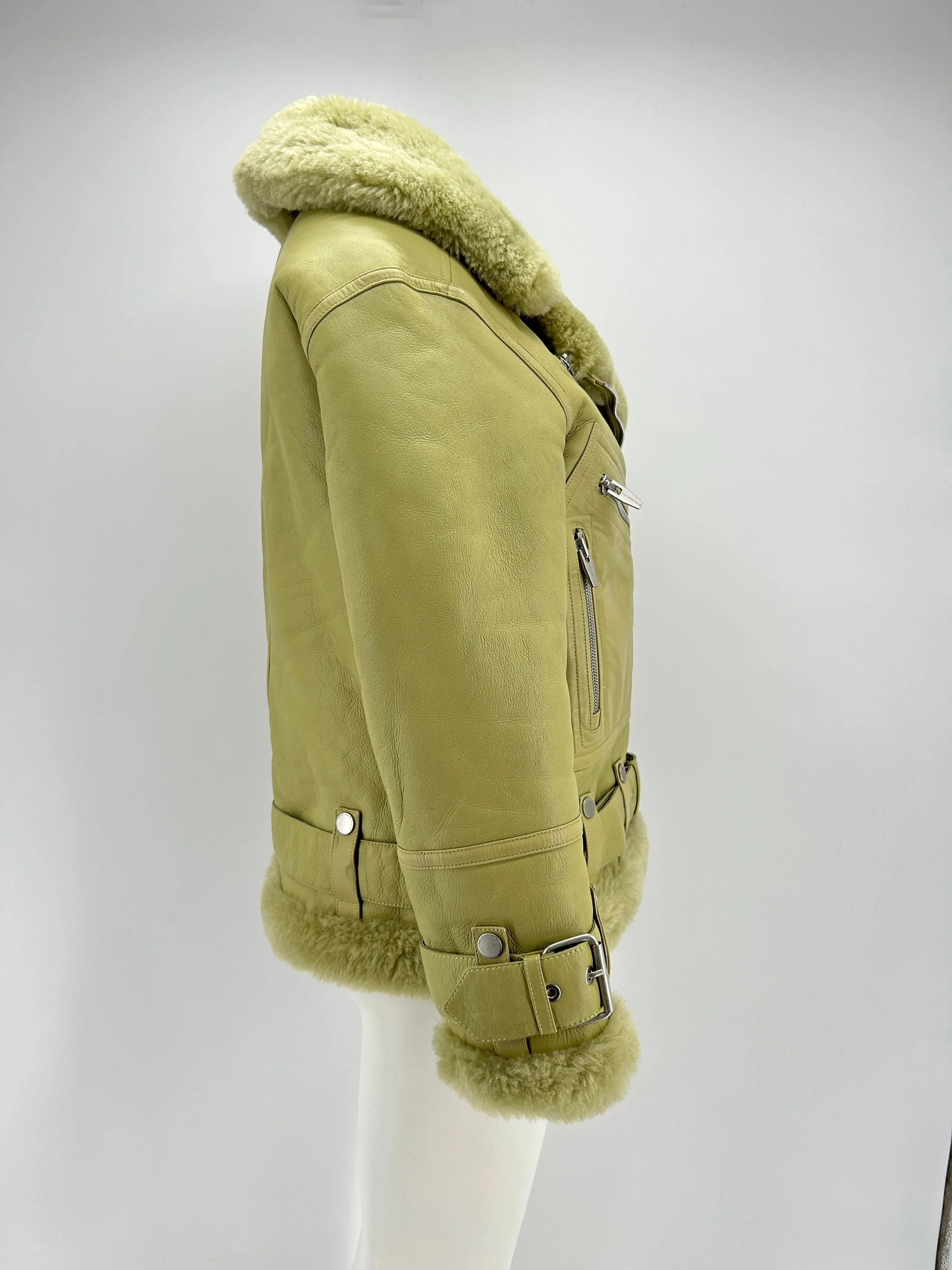 Veste Moya en shearling verte