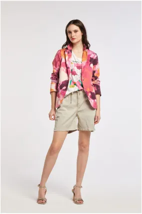 veste à simple boutonnage imprimée en coton stretch multi pink camouflage - CafèNoir